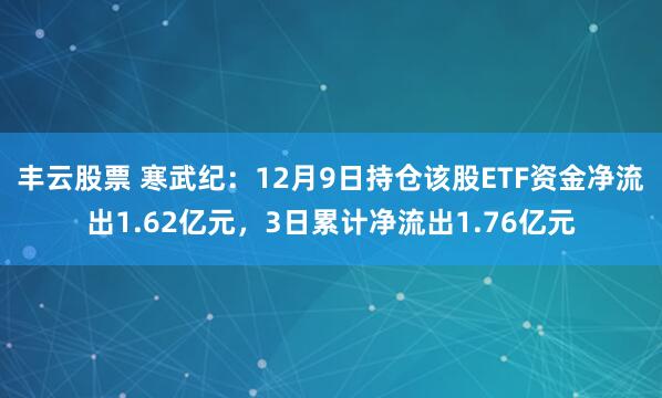 丰云股票 寒武纪：12月9日持仓该股ETF资金净流出1.62亿元，3日累计净流出1.76亿元