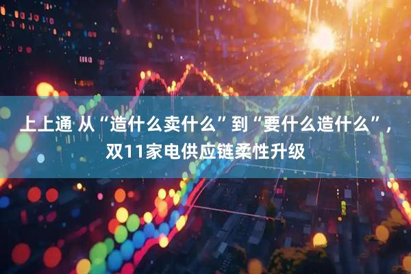 上上通 从“造什么卖什么”到“要什么造什么”，双11家电供应链柔性升级
